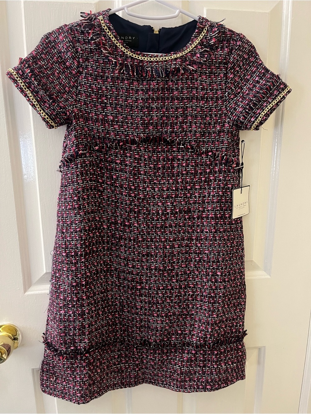 Laundry by Shelli Segal Girls Pink Tweed Dress size 12 NWT